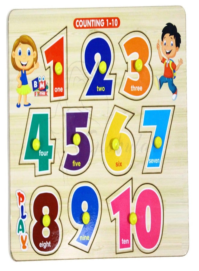 Globular Learning 123 Wooden Slat Non Toxic Eco-Friendly 3+ Year 1 to 9 Learn Fun Toy - Image 1